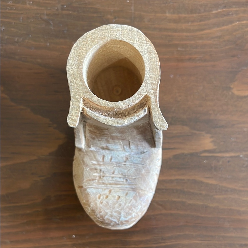 Hand Carved Wooden Boot Decor - Picture 4 of 6